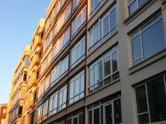 Residential building with new panoramic windows