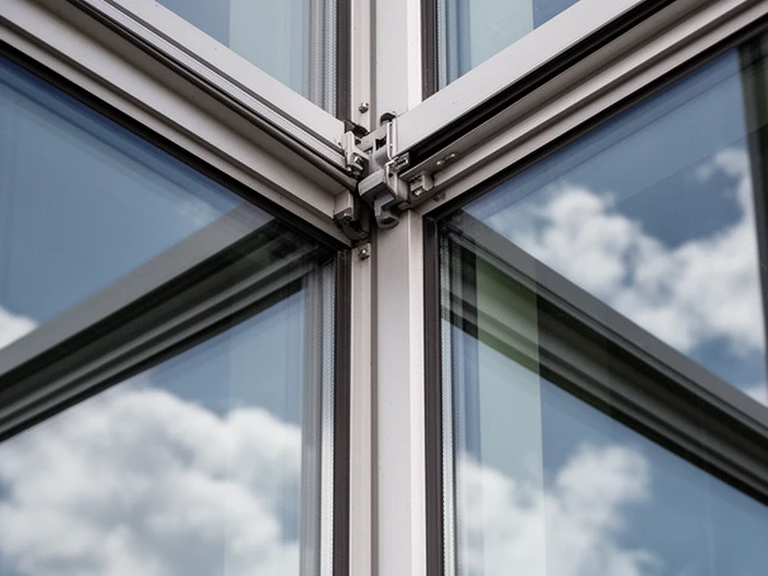 Office building curtain wall close-up